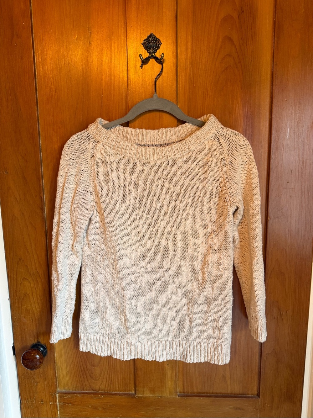 L.L. Bean Cream Crewneck Knit Sweater